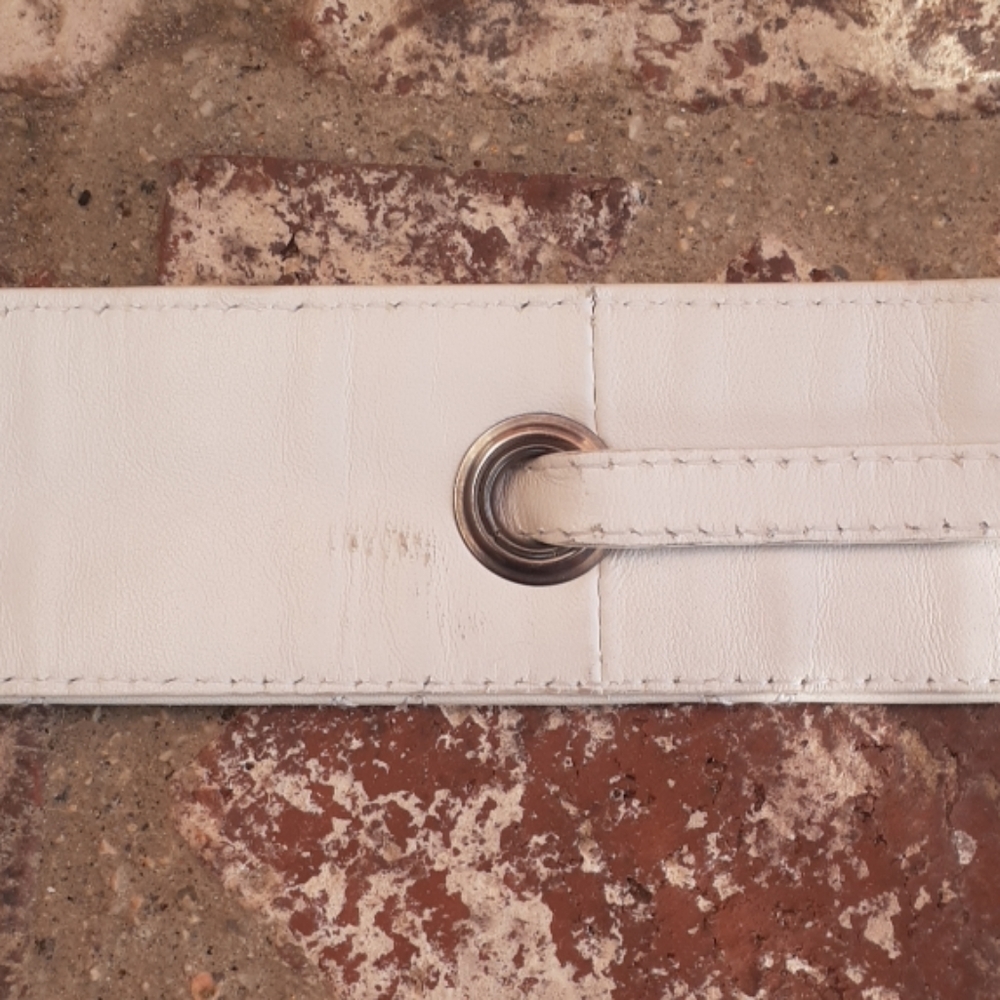 Christian Dior Leather Belt White Crystal Buckle - Picture 4 of 7